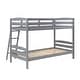 preview thumbnail 4 of 3, Wooden Twin Over Twin Bunk Bed with Ladder in Grey