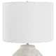 Porch & Den Distressed White Ceramic Nickel Linen Shade Vase Table Lamp