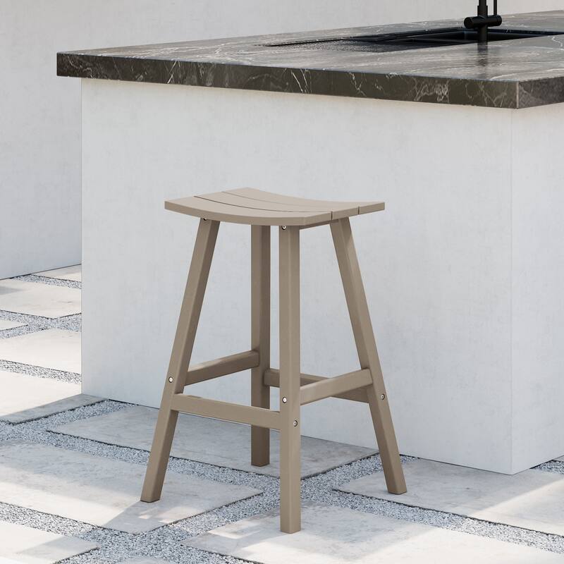 Laguna Hdpe All Weather Outdoor Patio 29" Saddle Seat Bar Stool