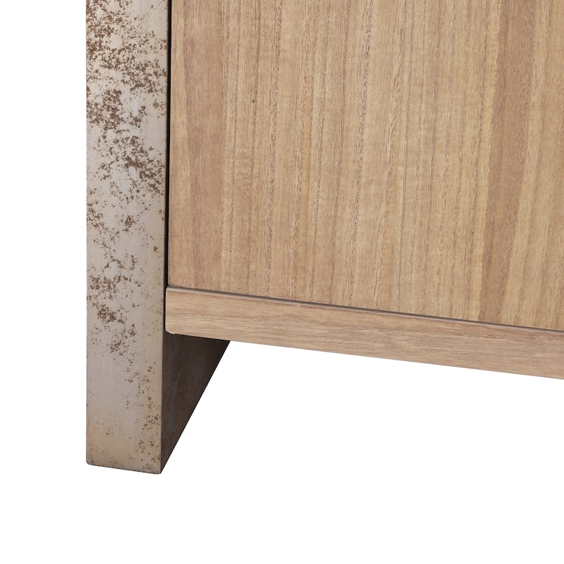 Christopher Knight Home - Alaric Minimalist MDF Paulownia Veneer Sideboard with Adjustable Shelves