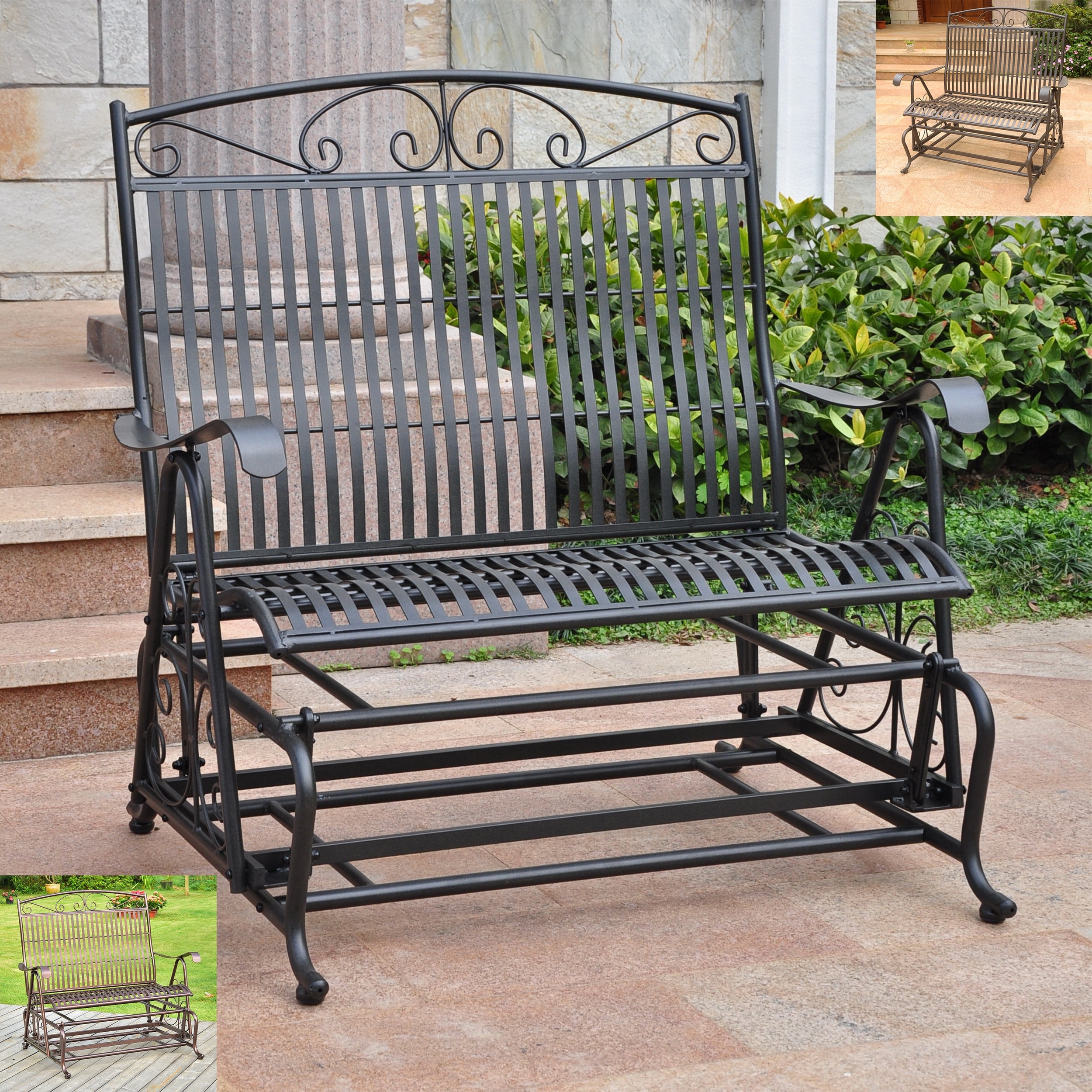 Mandalay Iron Double Glider Bench - On Sale - Bed Bath & Beyond