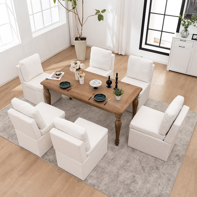 Modern Upholstered Dining Chair with Storage