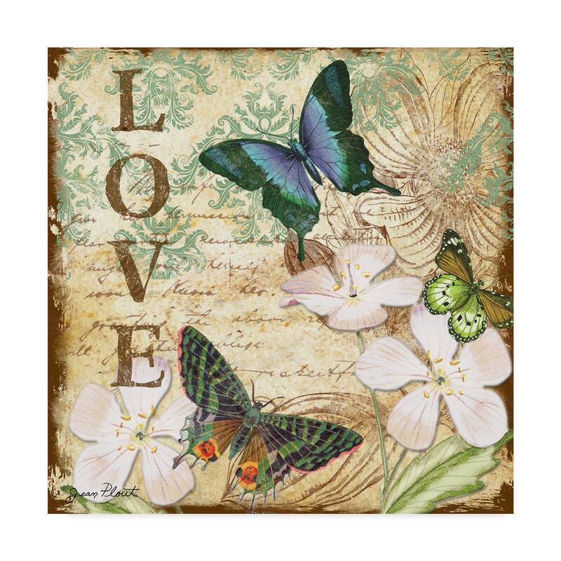 Jean Plout 'Inspirational Butterflies Love' Canvas Art