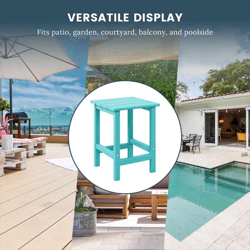 Polytrends Laguna Hdpe All Weather Outdoor Patio Square Side Table