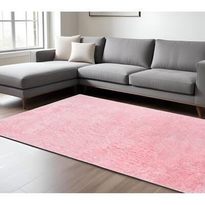 HomeRoots Solid Color Transitional Rectangle Area Rug