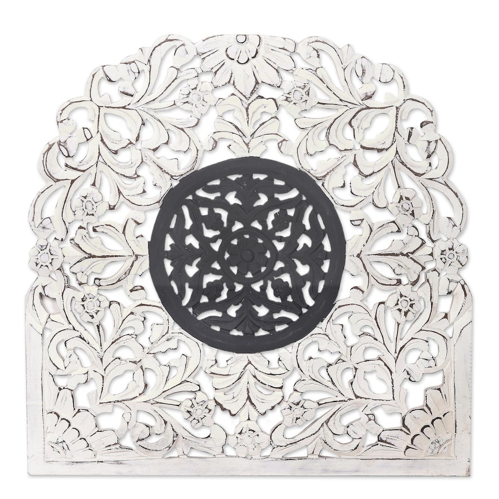 Novica Handmade Dusk Muse Wood Relief Panel