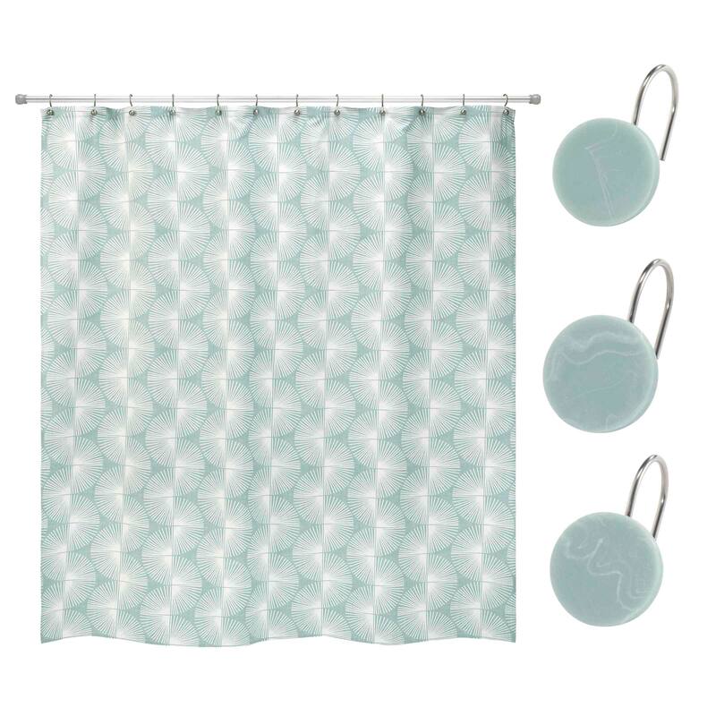 Nicole Miller Kendall Oasis Shower Curtain & Hook Set