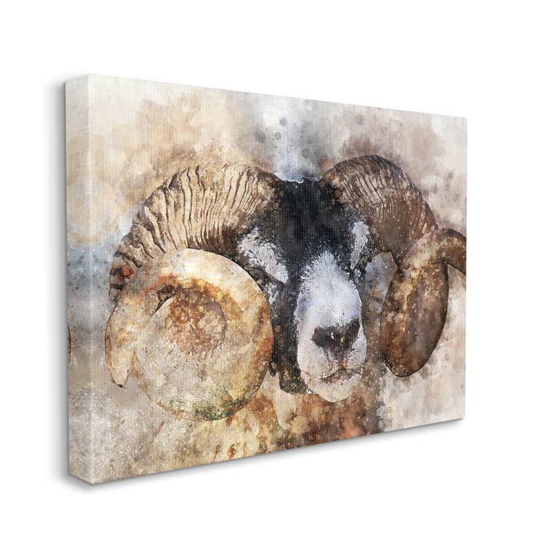 Stupell Big Horned Ram Abstract Dreamlike Portrait Canvas Wall Art