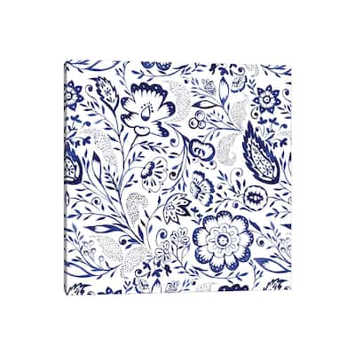 iCanvas "Folk Floral Indigo" by Jacqueline Maldonado Canvas Print