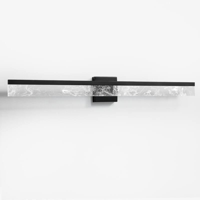 LED Bathroom Vanity Light 24/32/39 inch Dimmable Metal Wall Sconce - Black/Warm White Light