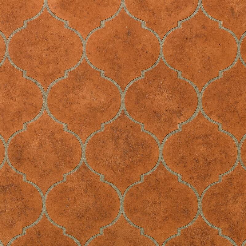 Natural Terracotta Arabesque, 9"x9.5" tile