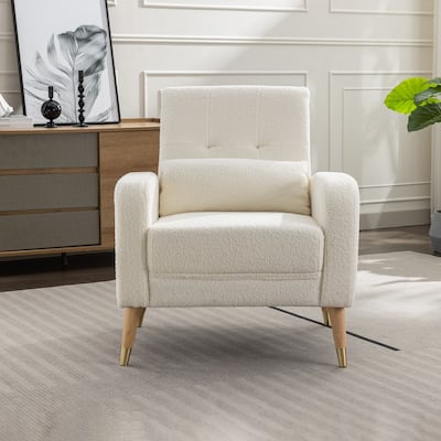 Mid-Century Modern Accent Chair, Upholstered Armchair, Single Sofa Chair with Sturdy Legs
