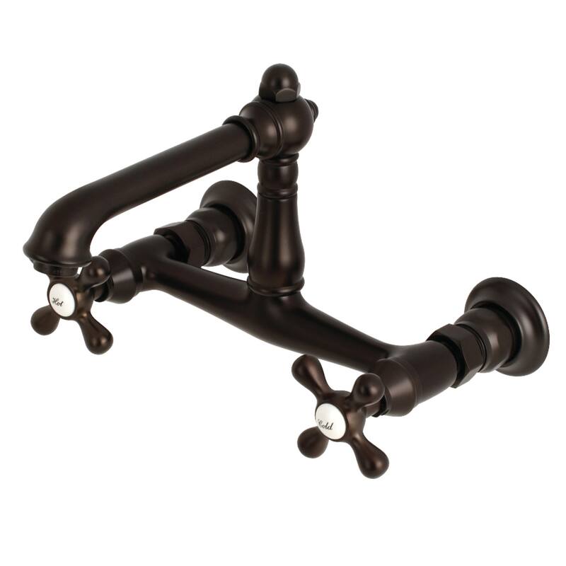 Kingston Brass English Country Two-Handle 2-Hole Wall Mount Bathroom Faucet - Oil Rubbed Bronze