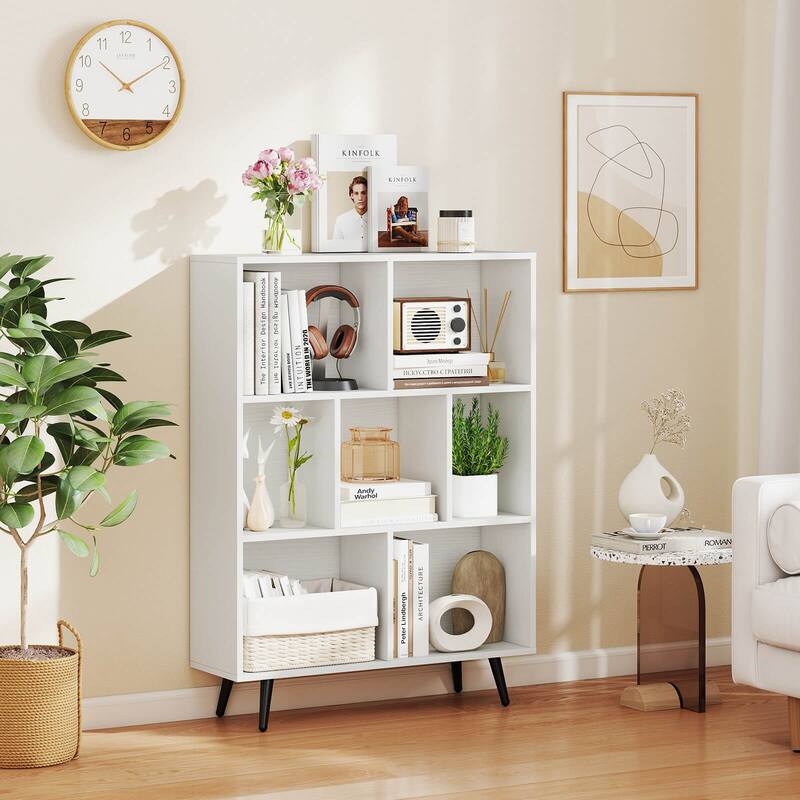 Costway 7/8/10/10 Cube 31.5"/39.5"/47"/55" Bookcase with 4/5 Metal