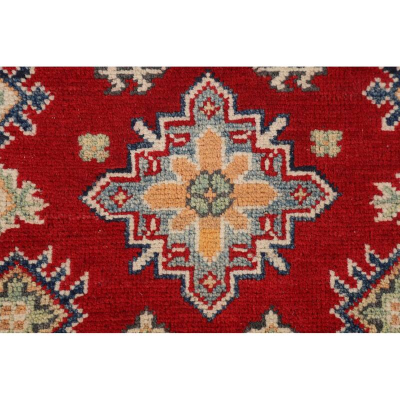 Red Kazak Foyer Rug Hand-Knotted Oriental Accent Wool Carpet - 2'8" x 3'11"