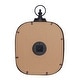 preview thumbnail 18 of 18, Black Metal Distressed Pocket Watch Style Decorative Wall Clock with Ring Finial
