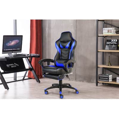 C-type Foldable Racing Chair Nylon Foot Office Chair with Footrest