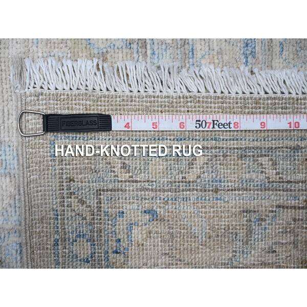 Shahbanu Rugs Coin Gray Hand Knotted Veggie Dyes All Wool White Wash ...