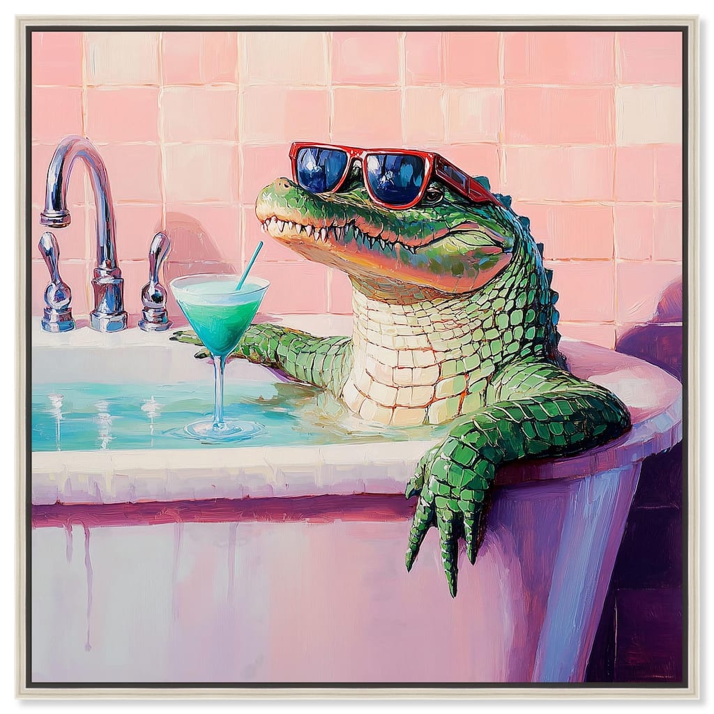 Cocktail Croc II Canvas by Art Remedy