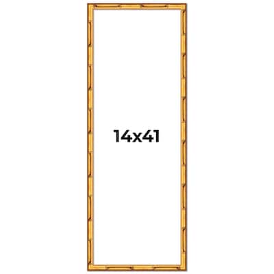 14x41 Frame Gold Bamboo Solid Wood Picture Frame | 1 Inch Moulding