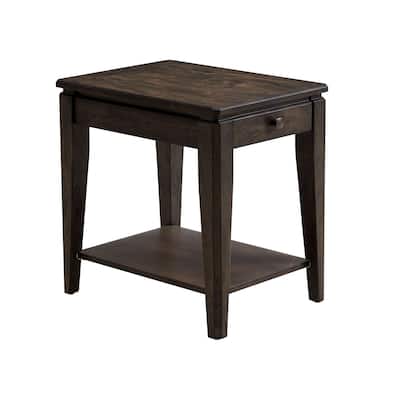 Kauai 18" Wide Chairside Table with 4 Legs, Brushed Mango Wood