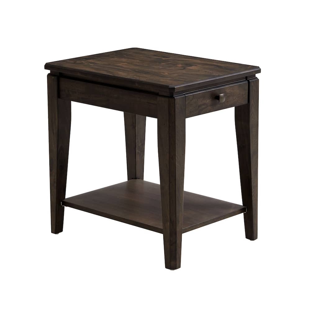 Kauai 18" Wide Chairside Table with 4 Legs, Brushed Mango Wood