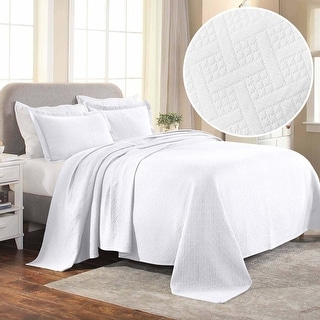 Superior Basketweave Cotton Decorative Bedspread Set