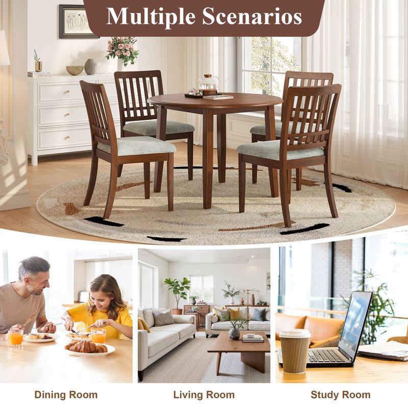 Extendable Round Dining Table for 2-4 People, Folding Dining Table with Adjustable Size, for Small Apartments and Dining Areas