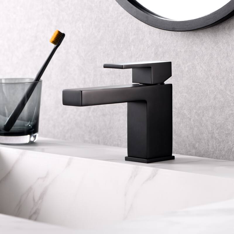 Luxier BSH05-S Single Handle Single Hole Bathroom Faucet with Drain