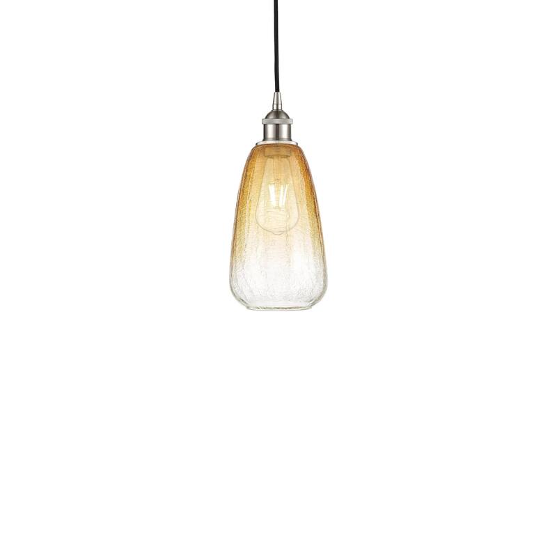 Innovations Lighting 616-1P-13-6 Brookhaven Almond Pendant Brookhaven - Brushed Satin Nickel / Amber