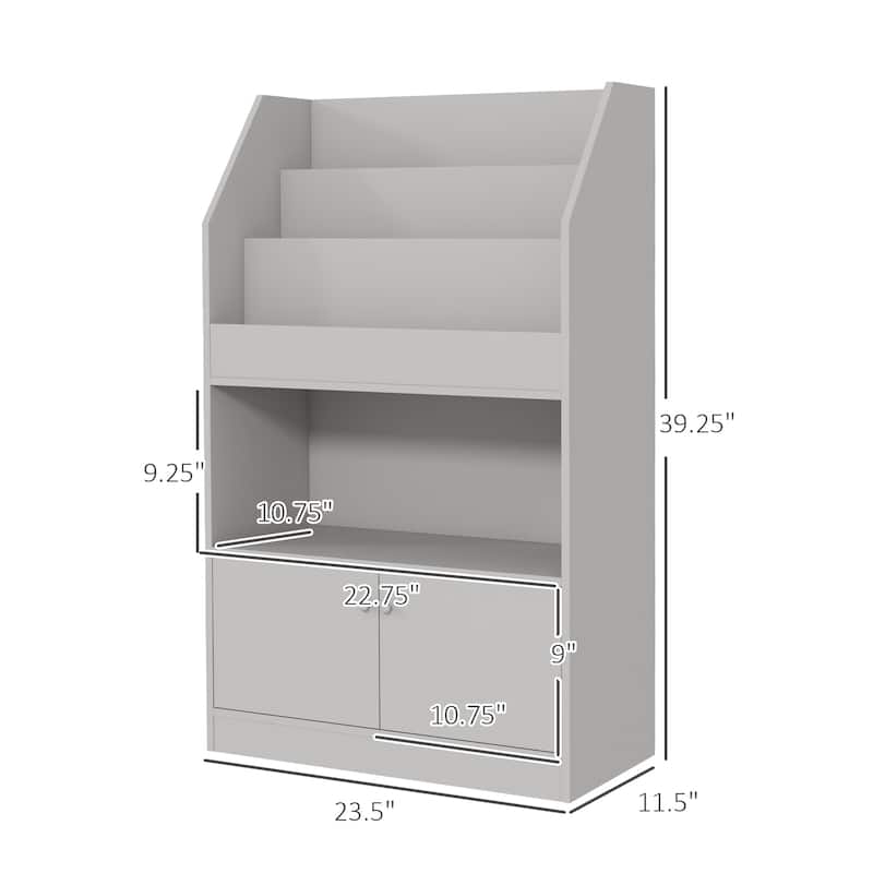 Qaba Toy Storage Cabinet, Kids Bookcase Children's Bookshelf for Kids Room, Bedroom, Playroom, Nursery