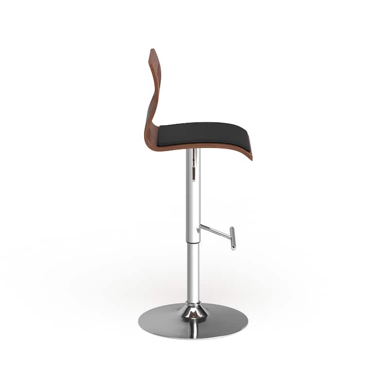 Carson Carrington Sala Mid-Century Modern Walnut Wood Adjustable Barstool - N/A