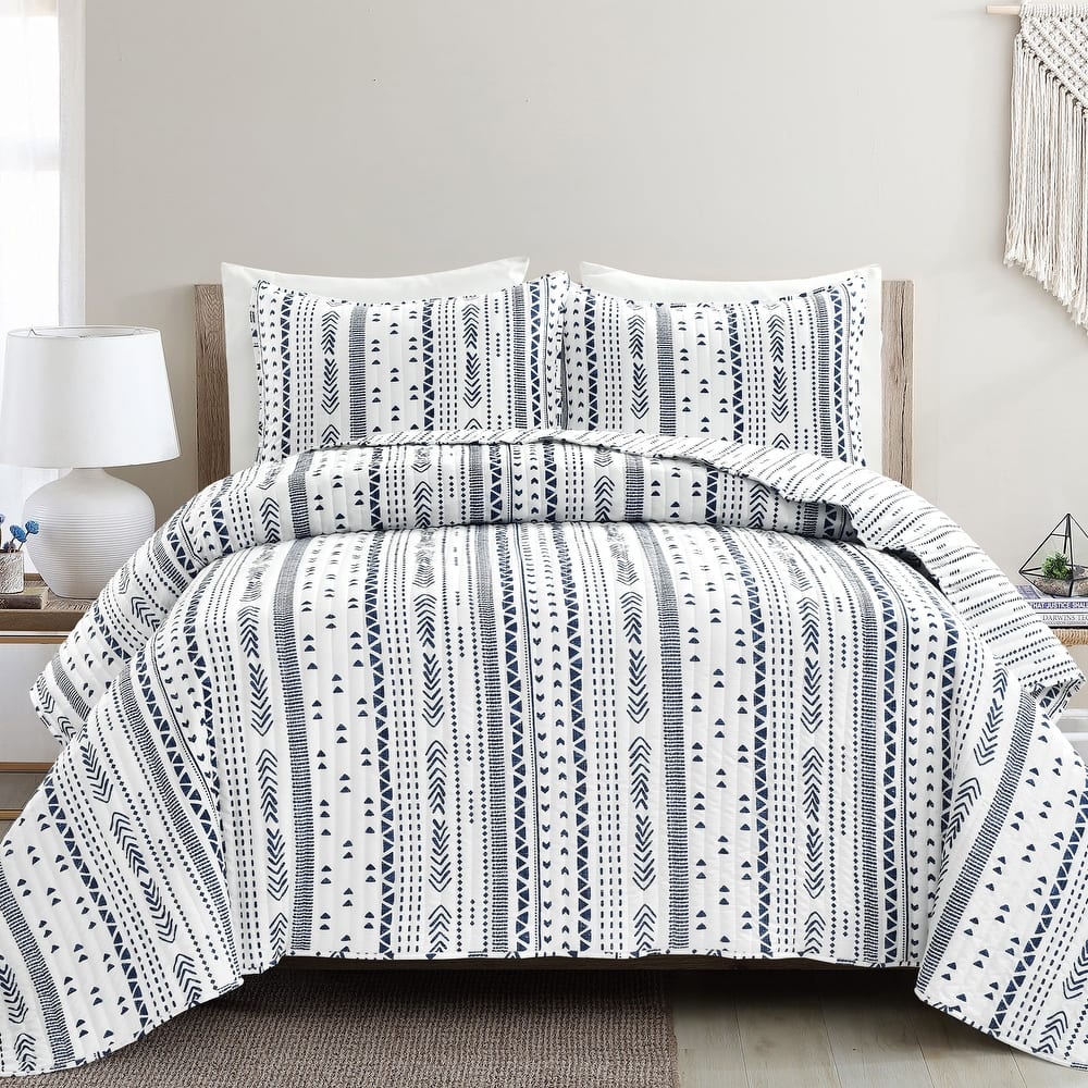 Lush Decor Hygge Stripe 3 Piece Quilt Set