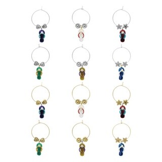 Wine Things Hole in One, Painted Wine Charms, Fits neatly around stem, Multicolor