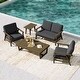 preview thumbnail 6 of 99, 5-Piece Teak Outdoor Conversation Set with Tables.