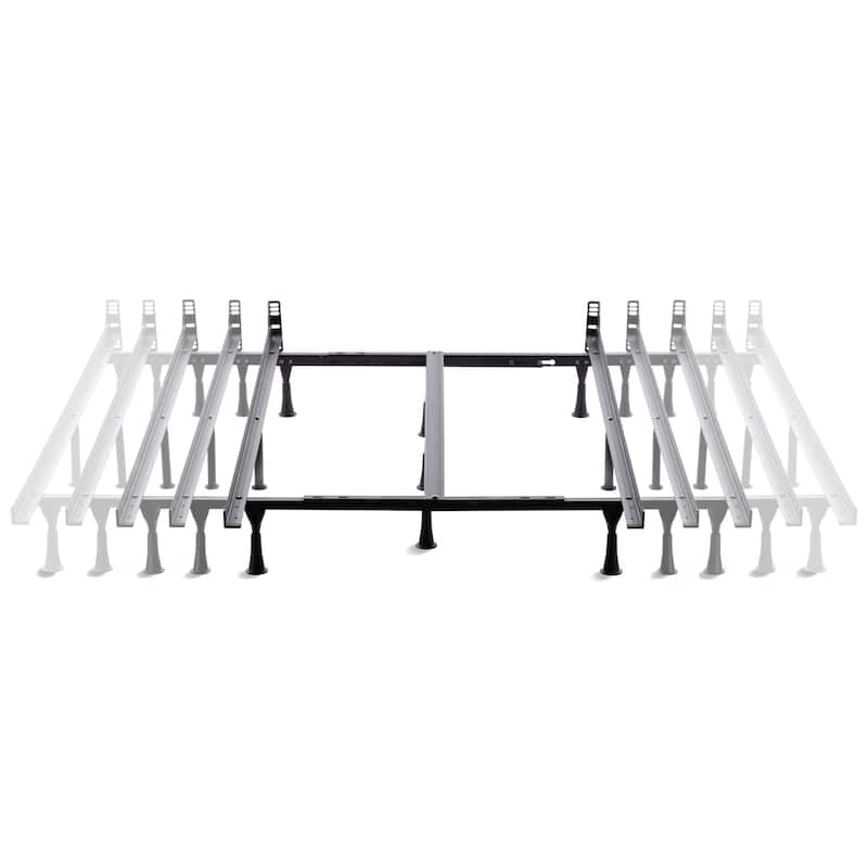 Brookside Universal Adjustable Metal Bed Frame with Center Support - Wheels or Glides