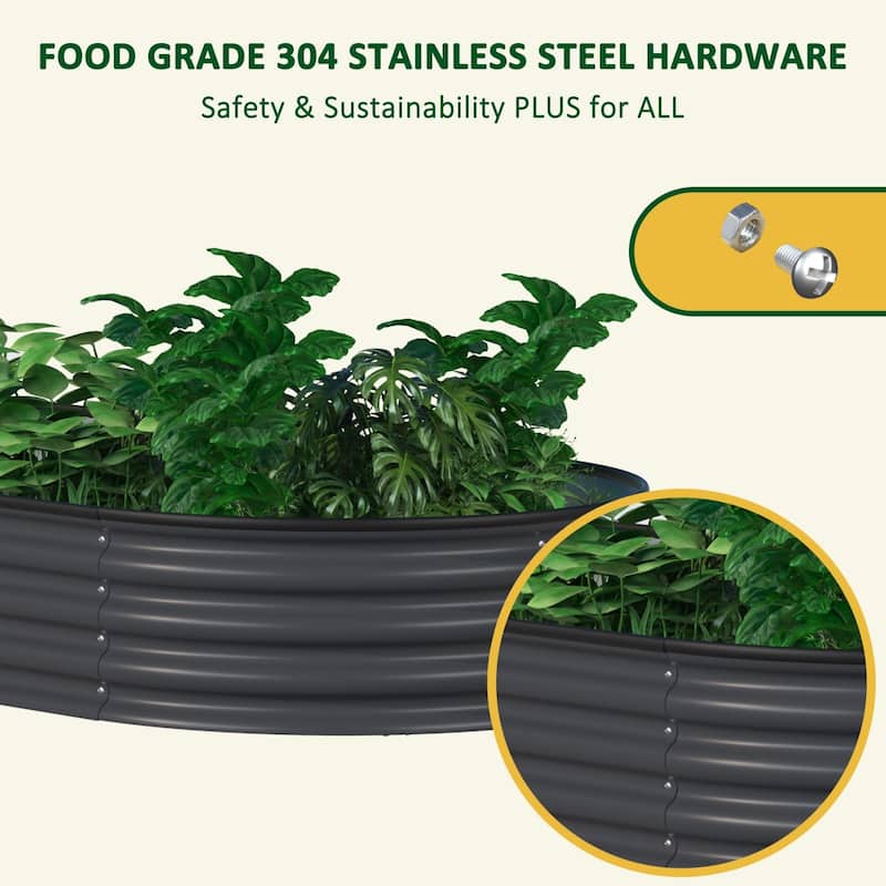 VEIKOUS 8 ft. x 2 ft. x 1 ft. Metal Galvanized Raised Garden Bed 9-in-1 Planter Box for Outdoor Gardening