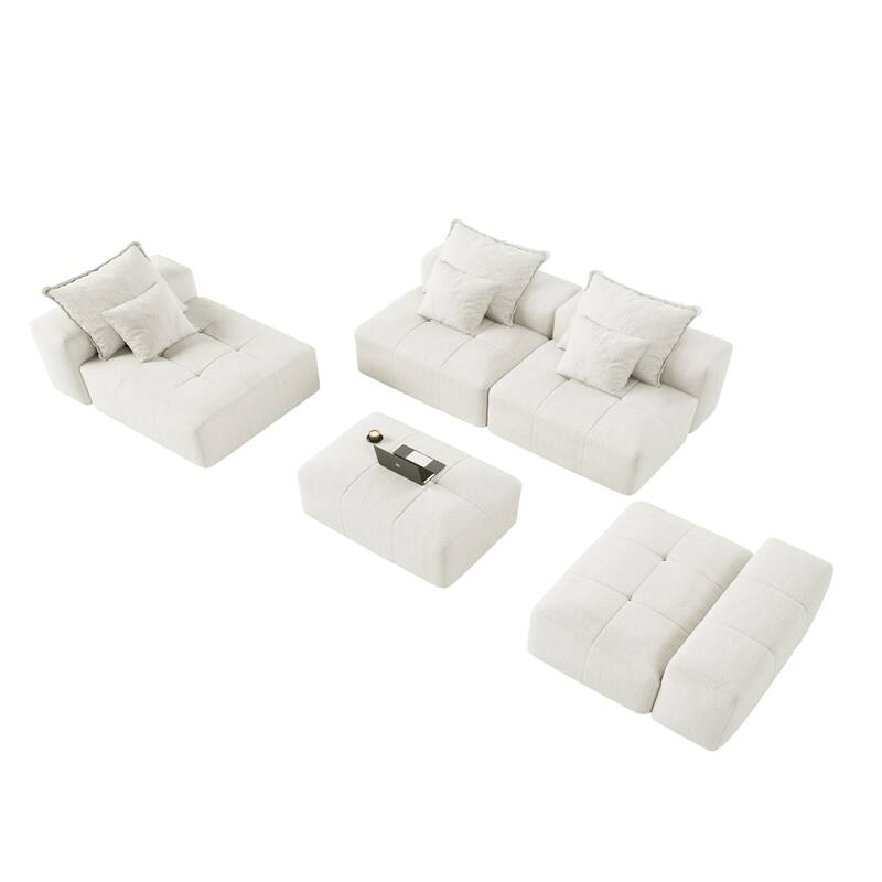 GDFStudio - Chenille Tufted Oversized 170" Modular Sectional Sofa