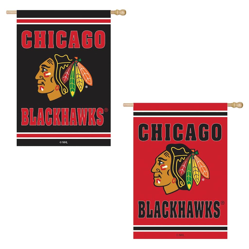 Embossed Suede Flag, House Size, Chicago Blackhawks