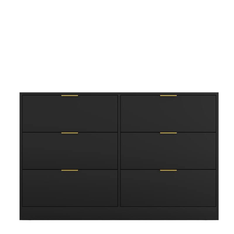 Modern 6 Drawer Dresser, Large Capacity Storage Cabinet, Clothing Organizer with Metal Handles for Bedroom, Living Room
