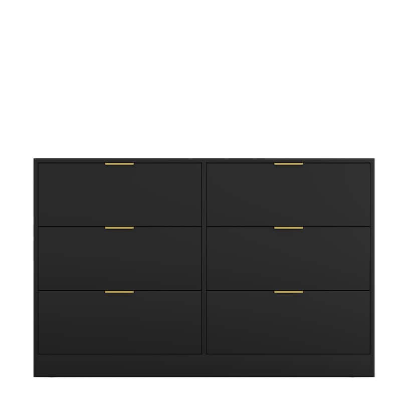 Simply Modern 6-Drawer Dresser, Chest of Drawers for Bedroom, Living Room, Hallway, and Entryway - Large Storage Cabinet