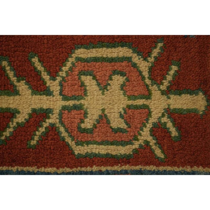 Hand Knotted Oriental 100% Wool Carpet Transitional Tribal Oranges & Rust Anatolian Area Rug - 8' 10'' X 7' 5''