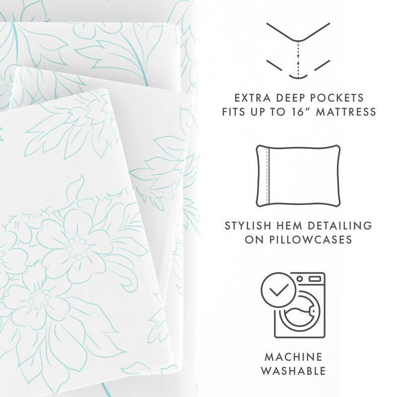 Becky Cameron Ultra-soft Printed 4-pc. Deep Pocket Bedsheet Set