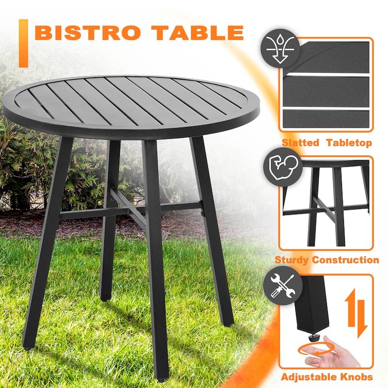 Outdoor Patio Bistro Set With Swivel Chairs