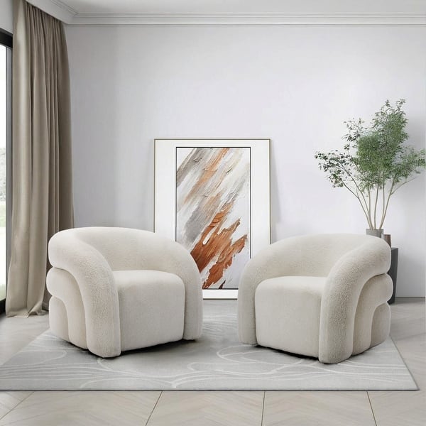 slide 2 of 47, Upholstered Swivel Barrel Accent Chair Set of 2