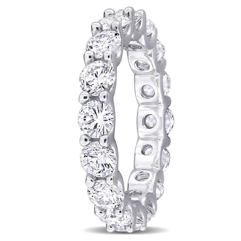 Miadora 5 1/8ct TGW Created White Sapphire Eternity Ring in Sterling Silver