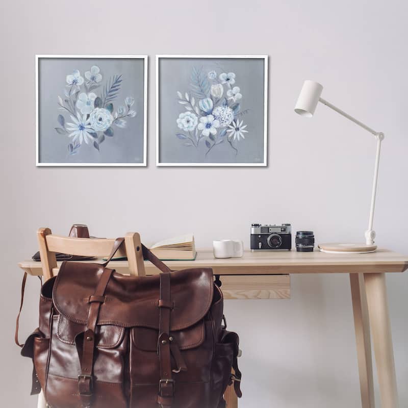 Stupell Delicate Flower Bunches Framed Giclee Art Design By Marilyn Dunlap (Set of 2)