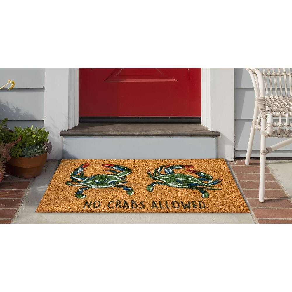 Liora Manne Natura No Crabs Allowed Outdoor Mat Natural 18"X30"