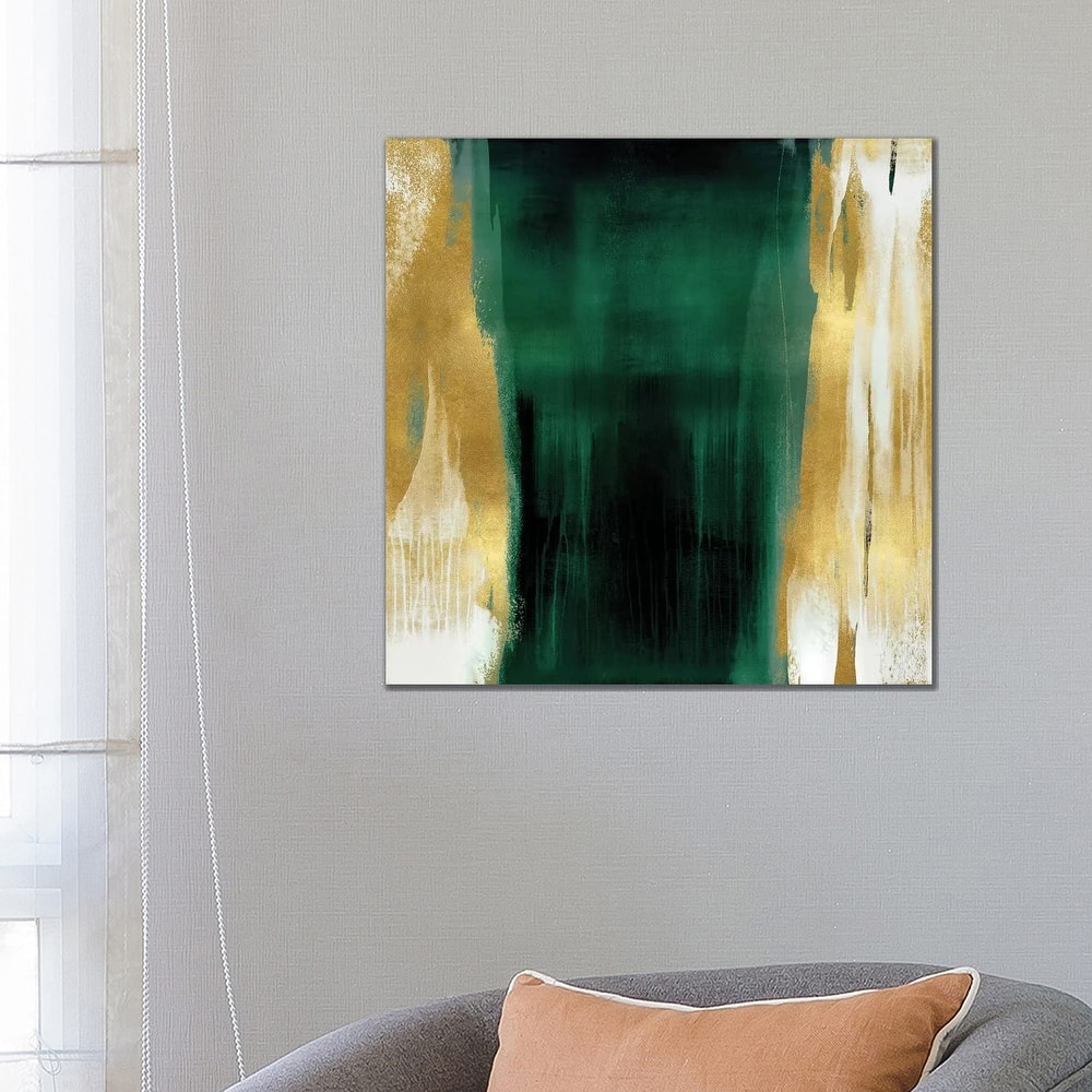 iCanvas "Free Fall Emerald with Gold II" by Christine Wright Canvas Print