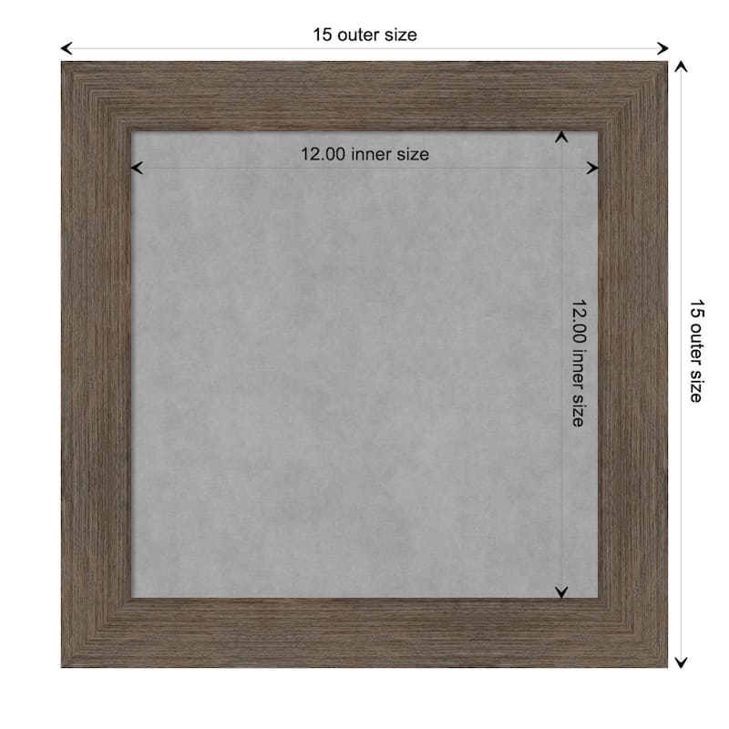 Amanti Art Hardwood Mocha Narrow Framed Magnetic Board - Board Size 12x12